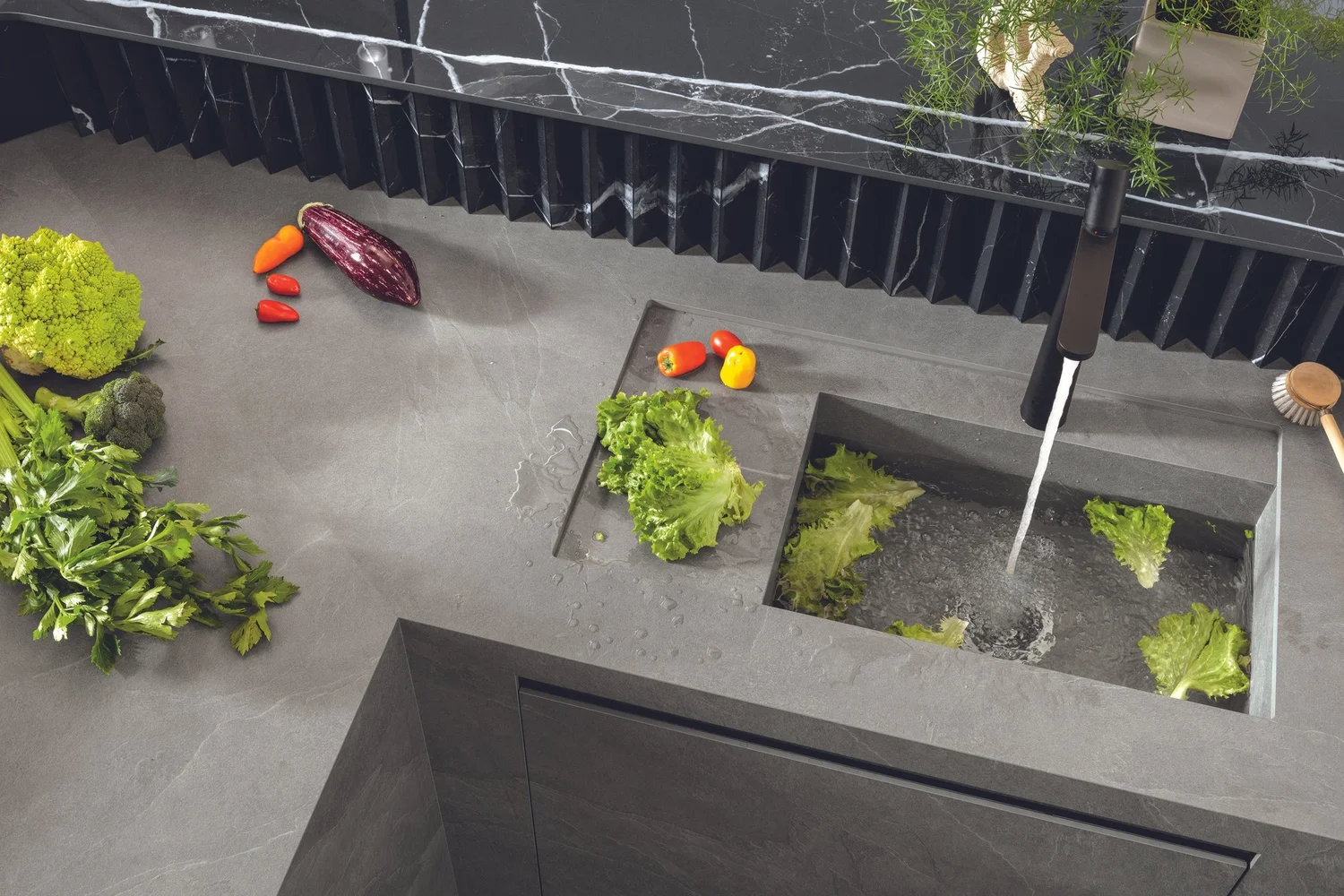Modern kitchen with stone countertops installed by Dr 911 Granite